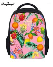 Backpack NOISYDESIGNS Tropical Fruit Print Girls Boys School Bag Student Book Notebook Daily Children Satchel Big Capacity Custom