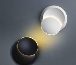 Modern 5W 360° Rotation Chasing Moon Wall Light 3D Crescent Moon Adjustable Wall Lamp Sconce