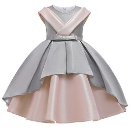 Princess Girls Dress Wedding Party Dresses Children Kids Prom Gown Vestidos Formal Baby Christmas Children Clothing With big Bow F1202