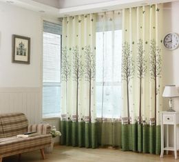 Curtain & Drapes Korean Rural Window Screen High-grade Tree Garden Digital Printed Curtains For Living Dining Room Bedroom Grass Plant1