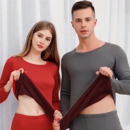 2 Piece/Set Long Johns Men Woman Winter Thermal Suit Male Female Warm Thermal Underwear Clothing Long Underwear Winter Sleepwear 201113