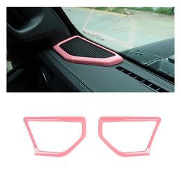 Pink ABS A Pillar Speaker Decoration Cover Trim for 2018-2020 Jeep Wrangler JL JT Interior Accessories