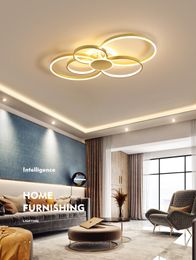 Modern Minimalist LED Chandelier for Living Room Hall Bedroom Kitchen Round Circle Pendant Ceiling Lamp Home Lighting Fixture