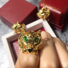 Panthere series BIG ring luxury brand official reproductions classic style Top quality 18 K gilded cheetah rings 5A brand design new selling premium gifts