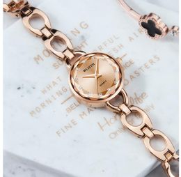 Luxury WLISTH Brand Watches Small Rose Gold Bracelet Stainless Steel Ladies Quartz Wristwatches Fashion Casual Women Dress Watch