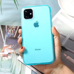 1.5MM Thicken TPU Phone Cases Translucent Back Cover Solid Colour Protector for iPhone 12 pro max 11 11pro X XR Xs 7 7p 8 8plus