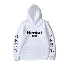 Autumn Japanese Embroidery Hentai Printed Fleece Hoodies Winter Japan Casual Sweatshirts Streetwear Pullover 201020