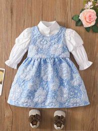 Baby Gigot Sleeve Blouse & Jacquard Dress SHE