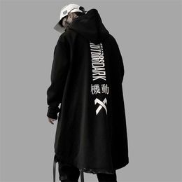 April MOMO Men Harajuku Hip Hop Coats Male Jacket Oversize Long Hoodie Cotton Fashion Swag Coats Jackets Streetwear Hombre 201218