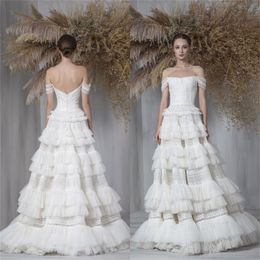 new arrival wedding dresses bateau ruffles appliqued lace ruched tulle bridal gowns sweep train sexy backless robes de marie custom made