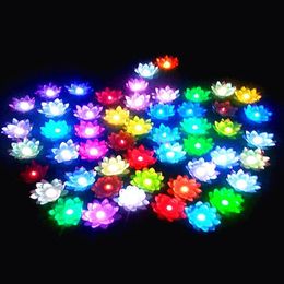 20 cm Diameter LED Lotus lamp in Colourful Changed floating water Wishing Light Water Lanterns For Party Decoration