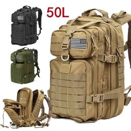 대용량 50L/25L Mochila Militar Tactical Backpacks 소프트 백 야외 낚시 캠핑 캠핑 방수 방수 방수 방수 남성 가방 220216