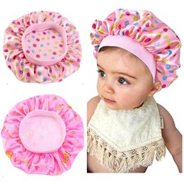 Floral Fruit Print Satin Bonnet Beanies Skull Cap Girl Boy NightCap Hair Care Soft Head Cover Wrap 9 Colours