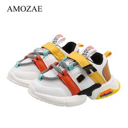 Spring Autumn new fashionable net breathable leisure sports running shoes for girls boys brand Anti-Slip kids shoes LJ201203