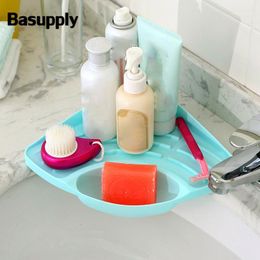 Bath Accessory Set Basupply 1Pc Useful Household Triangular Shelf In Kitchen Sink Dish Sponge Bathroom Soap Rack Accessories1
