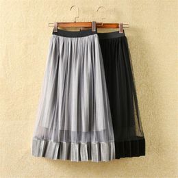 Skirts 2022 Spring Summer Tutu Skirt For Girl Kids Mesh Lace Pleuche Princess Tulle Girls Long Children's 2-12 Years