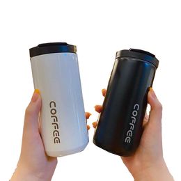 Creative coffee Cup outdoor portable double-layer leak-proof thermos for young men and women Coffee Mugs Fashion Web celebrity Cups V3