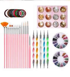 NAK001 Set di strumenti professionali per unghie Penna per trapano a punta dipinta per unghie Nastro per manicure in acrilico con strass per nail art