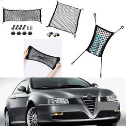 For Alfa Romeo ALFA GT Car Auto Black Rear Trunk Cargo Baggage Organiser Storage Nylon Plain Vertical Seat Net
