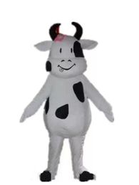 white dairy cow Mascot Costume Halloween Christmas Cartoon Character Outfits Suit Advertising Leaflets Clothings Carnival Unisex Adults Outfit