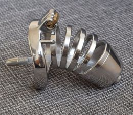 Male Bondage Stainless Steel Chastity Belt Cage Device With Urethral Catheter Spike Ring BDSM Sex Toys 84A