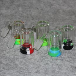 Hookah 14mm Ash Catcher with Silicone Container Reclaimer Thick Pyrex Ashcatcher for Glass Water Bongs