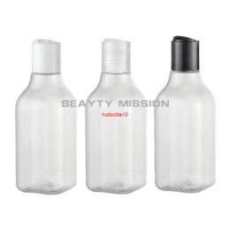 BEAUTY MISSION 24 pcs/lot 200ml empty transparent disc top cosmetic PET lotion bottles,200cc clear shampoo plastic container capfor shipping