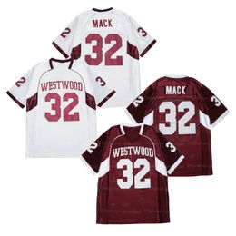 Custom Khalil K 32# High School Football Jersey Ed White Red Any Names Number Size S-4xl Top Quality