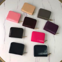 Top Quality Fashion Patent Leather Short Wallet For Lady Shinny Leather Card Holder Coin Purse Wallet Women Wallet Classic Zipper Pocket
