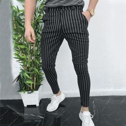 Tracksuit Trousers For Men Men's Casual Slim Fit Skinny Business Formal Suit Dress Pants Slacks Trousers Black Mens Sweatpant230H