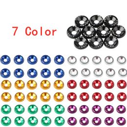 10pcs Aluminum JDM Fender Washers and M6 Bolt Car Modified Hex Fasteners Fender Washer Bumper Engine Concave Screws For Honda