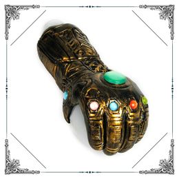 New Big Pipe Hand Glass Smoking Pipe With Copper art Thanos-Infinity-Gauntlet Heavy Glass tobacco pipes