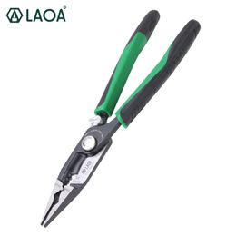 LAOA 8 inch Crimping Tools Needle-nose Pliers Multitool Nippers Cable Wire Stripper Aalicate Long Nose Pliers With Lock Function Y200321