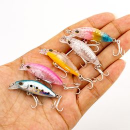 7PCS/Lot 3.5cm/2g Mini Minnow Fishing Lures Hard Floating Wobblers Crankbait 3D Eyes Artificial Baits Fishing