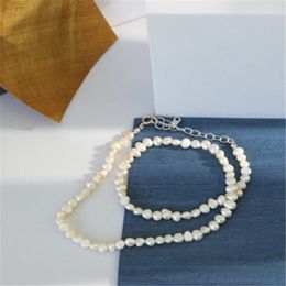 100% 925 Sterling Silver Jewellery Natural Irregular Freshwater Pearl Necklaces For Women Choker Necklace Wedding Party Gifts