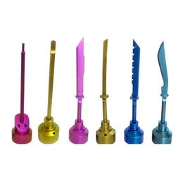 Wholesale Universal GR2 Titanium Nail Carb Cap Wth Side Hole for Dabber With Tiny Ball Dabber Top Anodized Colorful Domeless Titanium