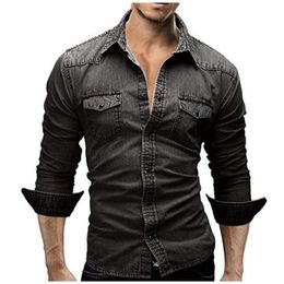Descuento Camisas De Mezclilla Xxxl 2022 en venta en DHgate.com