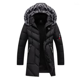 Men's Down & Parkas 2021 Winter Jacket Men Fashion Coats Male Fur Hooded Solid Parka Casual Thick Soft Jackets Handsome Slim Cotton Coats1