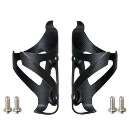 2PCS Full Carbon Fibre Bicycle Water Bottle Cage MTB Road Bike Holder Ultra Light Cycle Equipment Matte/light 220303