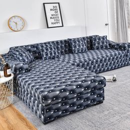 Elastic Plaid Sofa Covers for Living Room Need Order 2 Pieces Cover for fundas sofas con chaise longue funda sofa Armchair Cover 201119