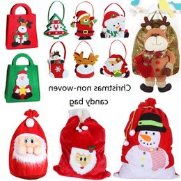 Christmas Non Woven Candy Bag Santa Sack Presents Bag Holders Christmas Tree Party Gifts Candy Bags Wholesale