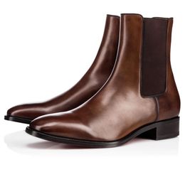 Elegance Gentleman Samson Ankle Boots Botas de couro de bezerro preto marrom