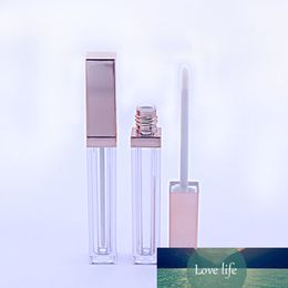 100 pcs 4ml rose gold lip gloss empty tube acrylic plastic clear square cosmetic lip gloss container with inner plug