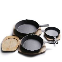 Cast Iron Pan Skillet Frying Pan Cast Iron Pot Best Heavy Duty Professional Seasoned Pan Cookware For Frying Saute Cooking 201223