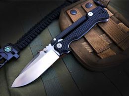 AD-15 Survival Tactical Folding Knife S35VN Drop Point Satin Blade Black G10 + T6061 Aluminum Handle Knives