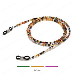 Women Fashion Eyeglasses Lanyards Chains For Non Slip With Coloured Beads Sunglasses Rope Ladies Purple Eyewear Accessories