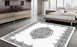 white carpet runner Australia - Carpets Grey White Area Rug Carpet Floor Soft Modern Rugs Non-Slip Home Decor Thick Runner Durable Kilim
