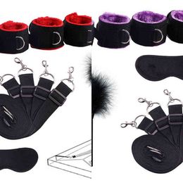 Nxy Sm Bondage Vrdios Erotic Toy Handcuffs for Sex Gag Tail Plug Women Bdsm Set under Bed Slave s Couple Nipple Clamps 1223