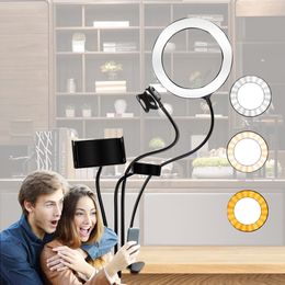 3 In 1 Ring Light With Stand Mobile Phone Holder Photography Light 360 Degree Stand 3 Modes Dimmable Led Selfie Ring Light