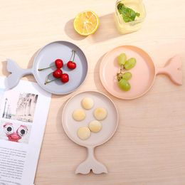 Creative fruit plate Dinnerware Sets cute cartoon fish tail shape dim sum small plates leisure melon seed large size Available at home